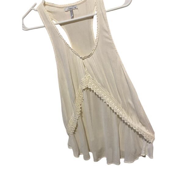 O’Neill Racerback Tank Top Medium Cream White Lace Flowy Cottage Boho Beachy - Picture 7 of 8